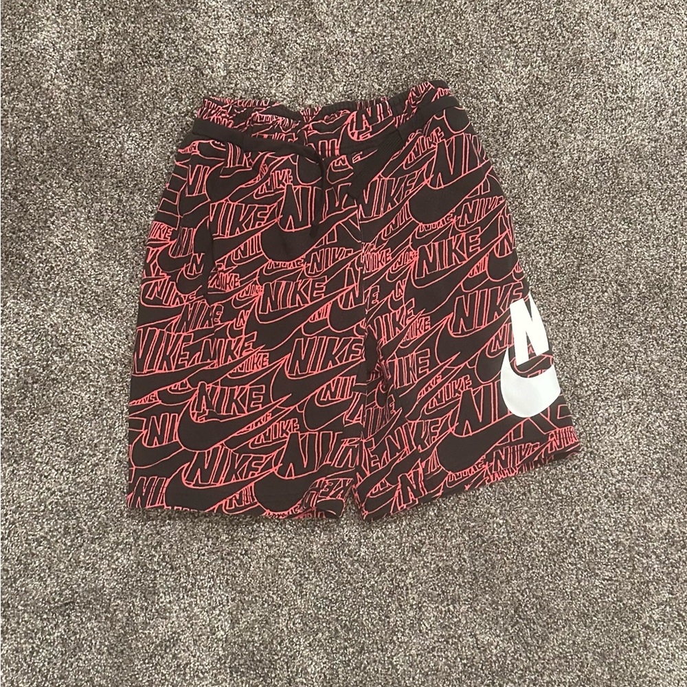 Nike Black and Red Graphic Shorts